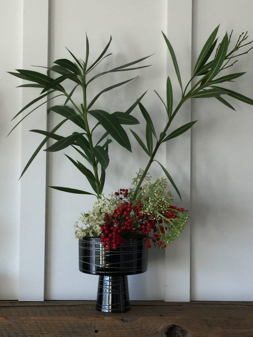 Japanese Ikebana arrangement emphasizing balance